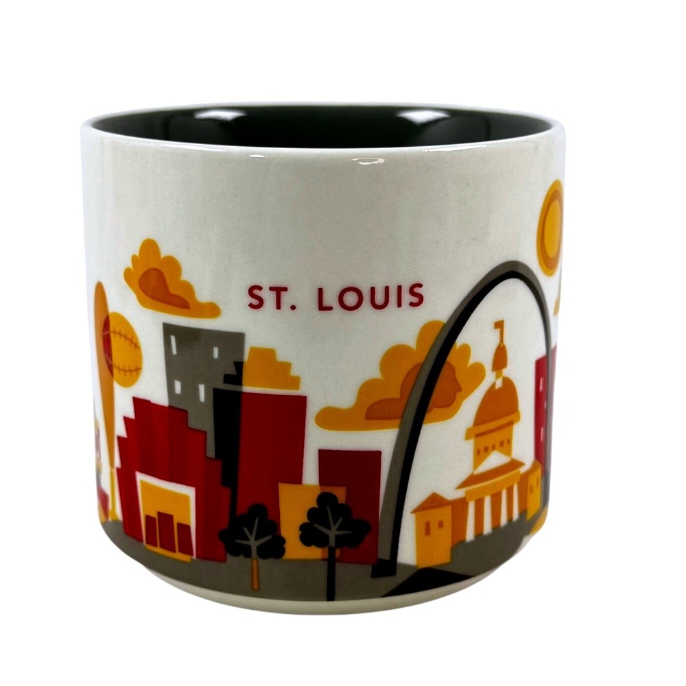 Starbucks YAH St Louis Missouri Coffee Mug 2014 Gateway Arch Gray Interior NICE